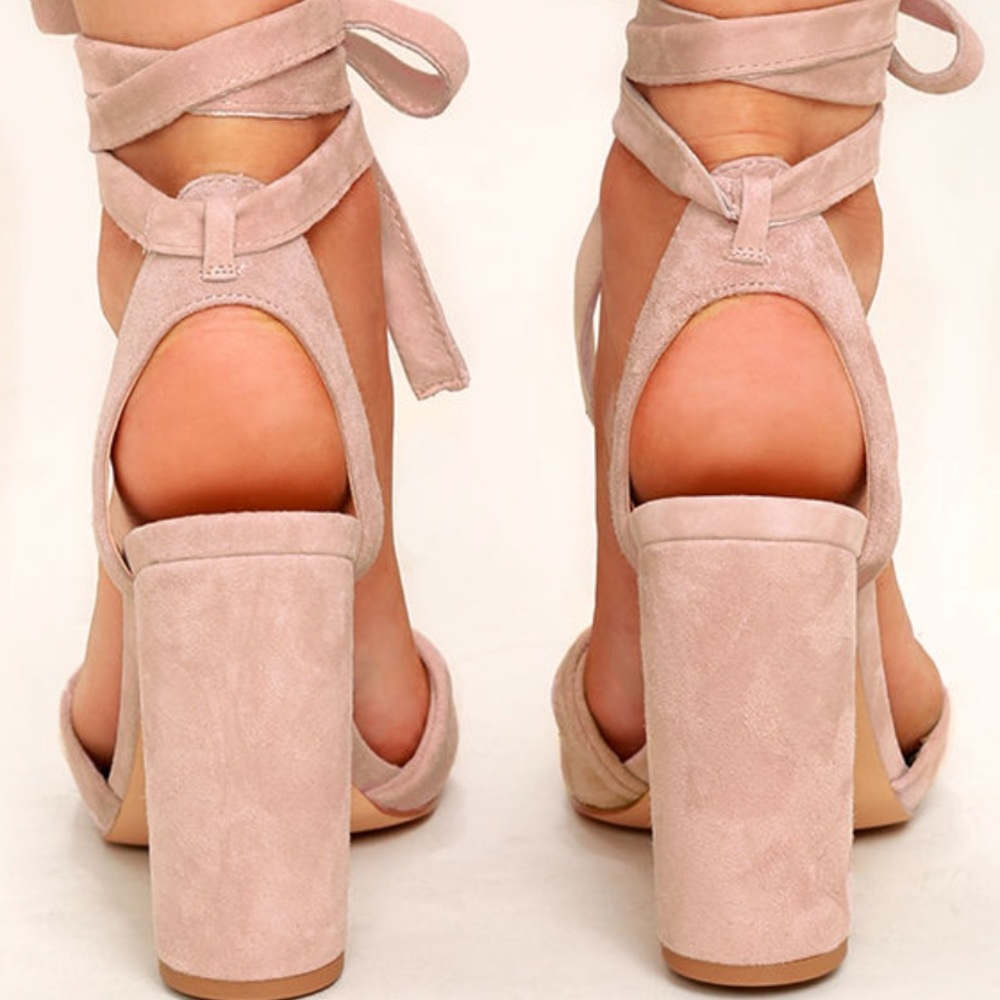 Steve Madden clary pink suede leather laceup heels - Picture 4 of 4